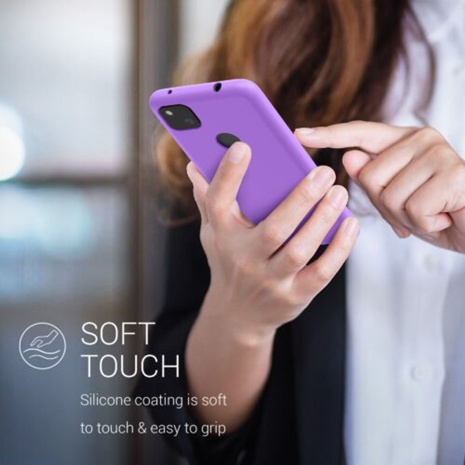 Husa pentru Google Pixel 4a, Silicon, Mov, 52549.221 fotografia produsului View 5 L