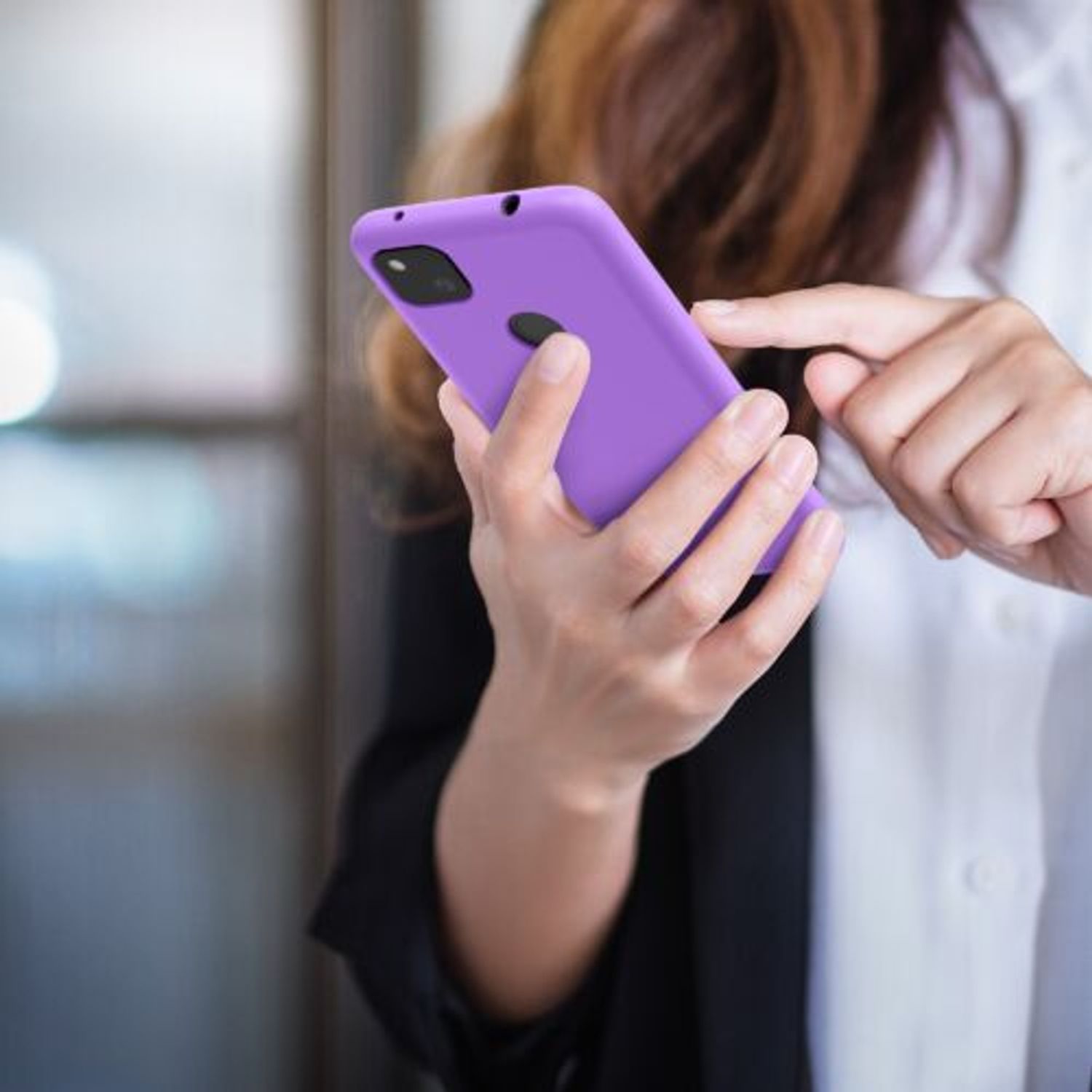 Husa pentru Google Pixel 4a, Silicon, Mov, 52549.221 fotografia produsului View 9 L