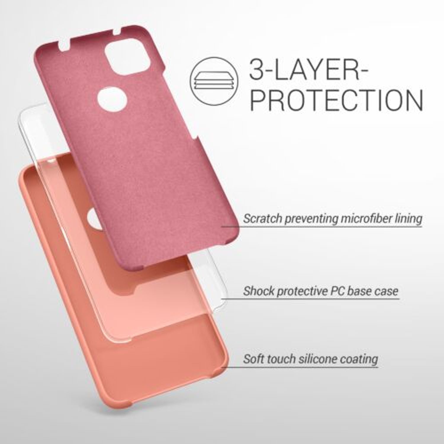 Husa pentru Google Pixel 4a, Silicon, Roz, 52549.215 fotografia produsului View 3 L