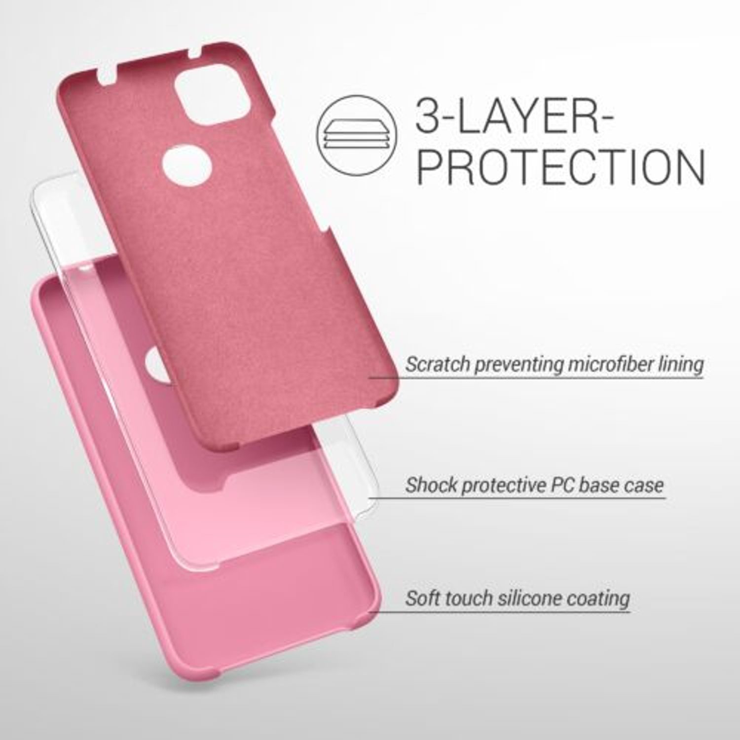 Husa pentru Google Pixel 4a, Silicon, Roz, 52549.212 fotografia produsului View 3 L