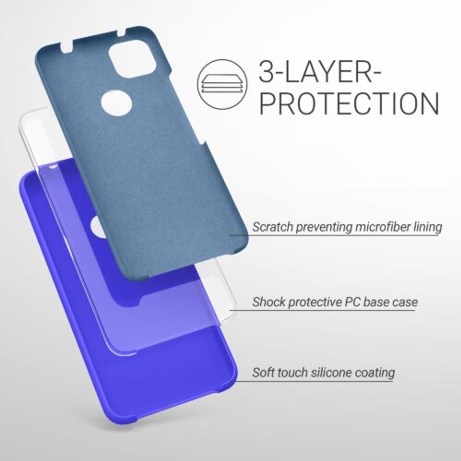 Husa pentru Google Pixel 4a, Silicon, Albastru, 52549.134 fotografia produsului View 3 L