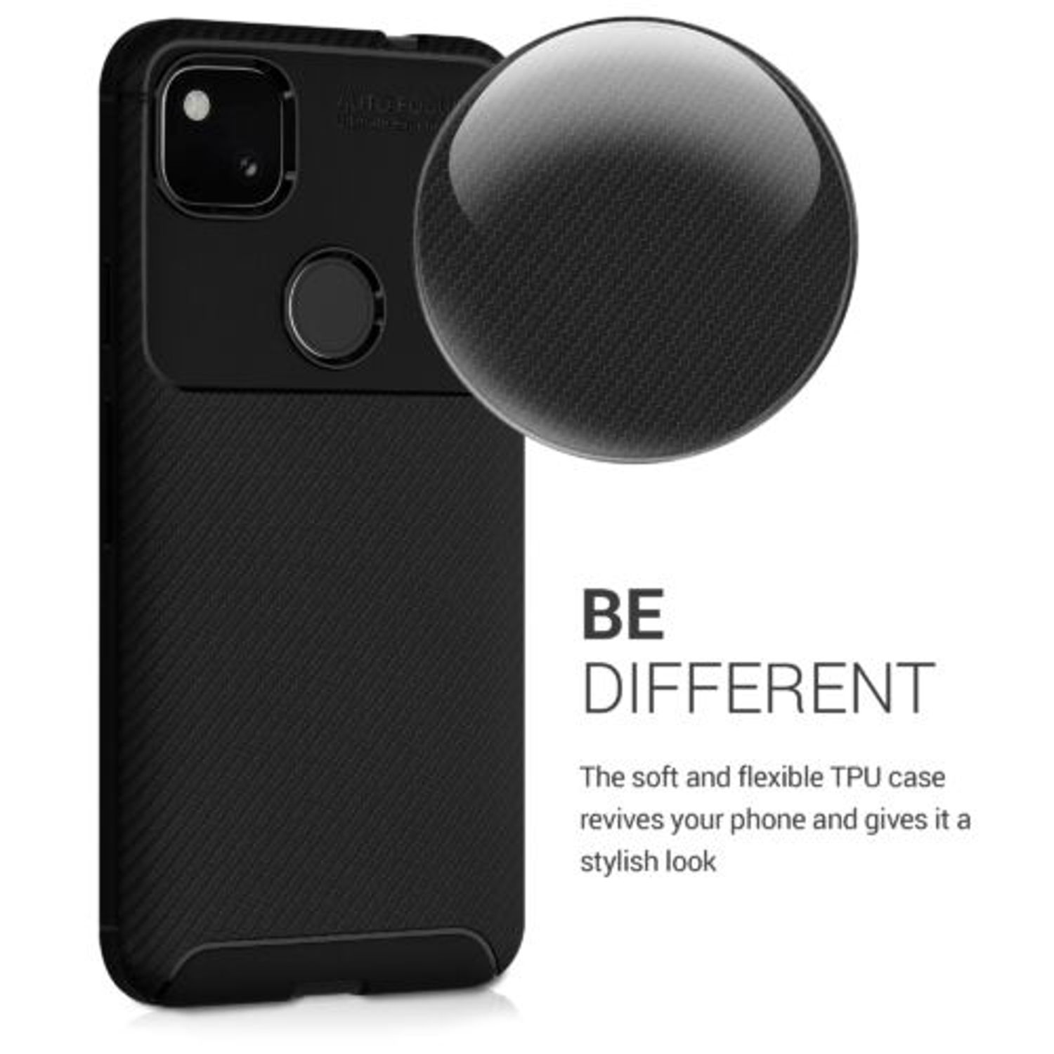 Husa pentru Google Pixel 4a, Silicon, Negru, 53851.03 fotografia produsului View 4 L