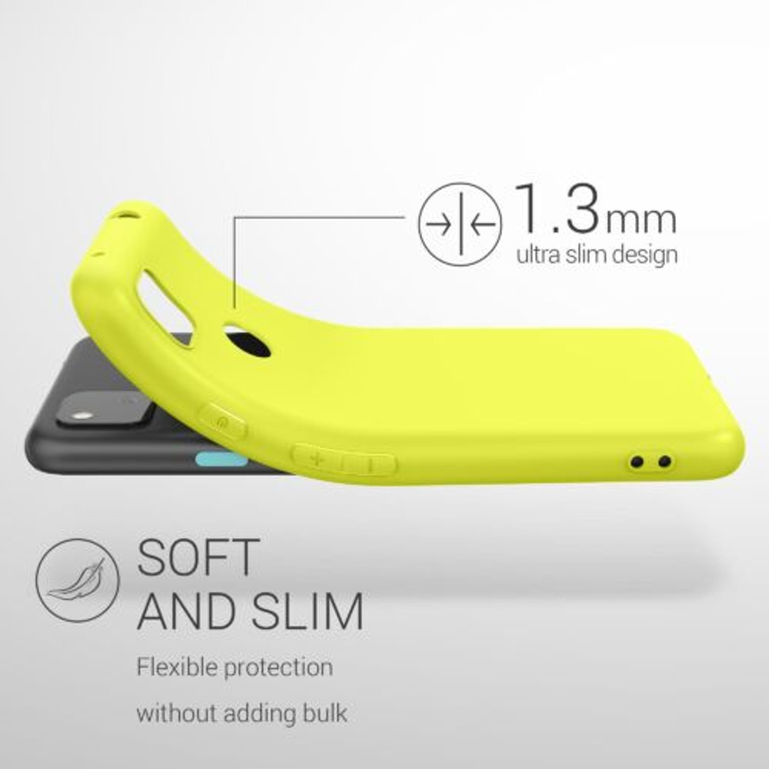 Husa pentru Google Pixel 4a, Silicon, Galben, 52357.195 fotografia produsului View 3 L