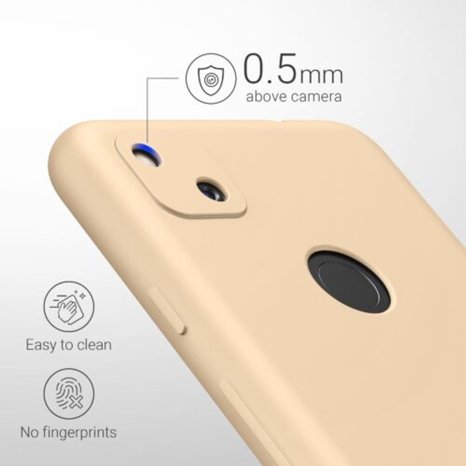 Husa pentru Google Pixel 4a, Silicon, Crem, 52357.210 fotografia produsului View 4 L