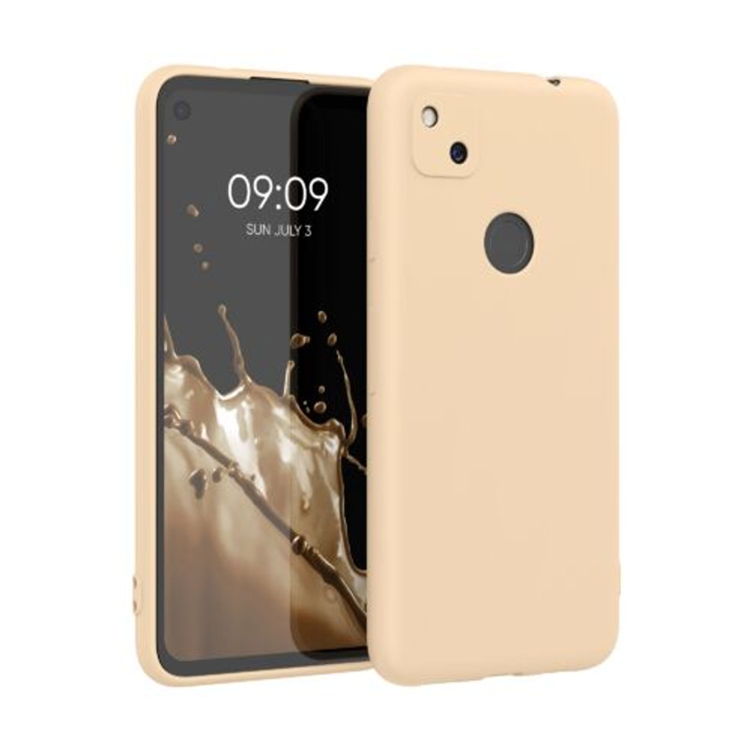 Husa pentru Google Pixel 4a, Silicon, Crem, 52357.210 fotografia produsului