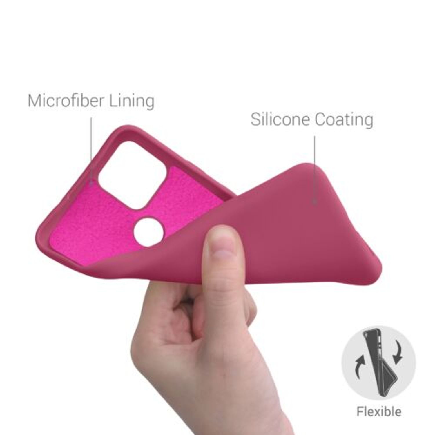 Husa pentru Google Pixel 4a 5G, Silicon, Roz, 53779.213 fotografia produsului View 4 L