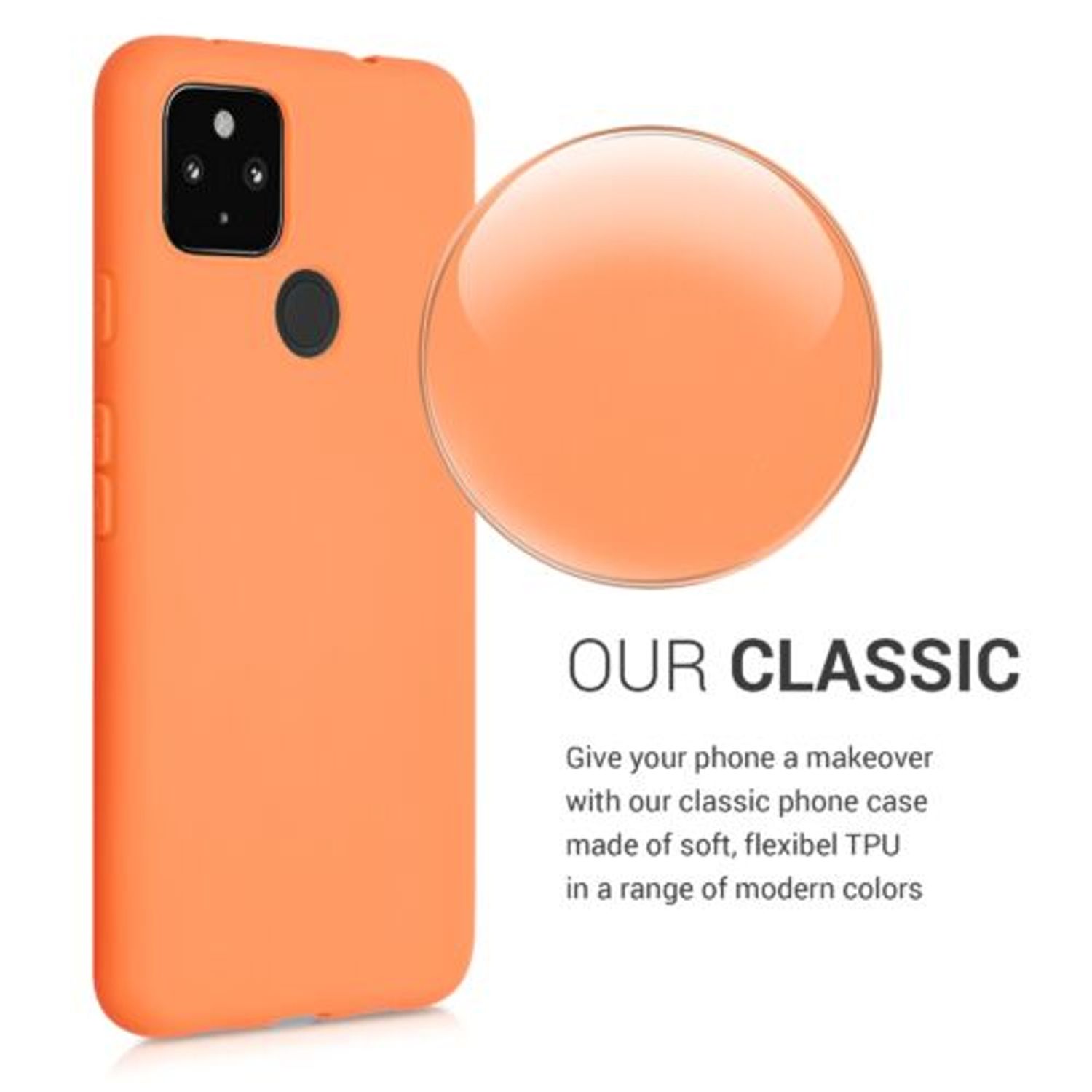 Husa pentru Google Pixel 4a 5G, Silicon, Portocaliu, 51727.150 fotografia produsului View 5 L