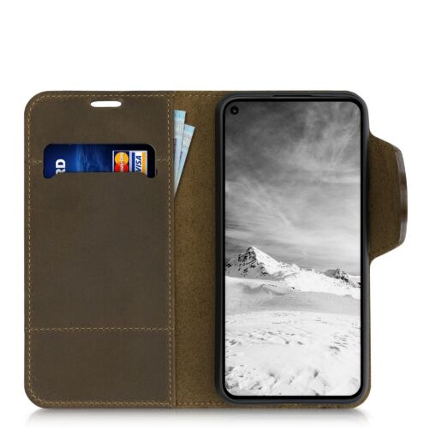 Husa pentru Google Pixel 5, Piele naturala, Maro, 55172.05 fotografia produsului View 9 L