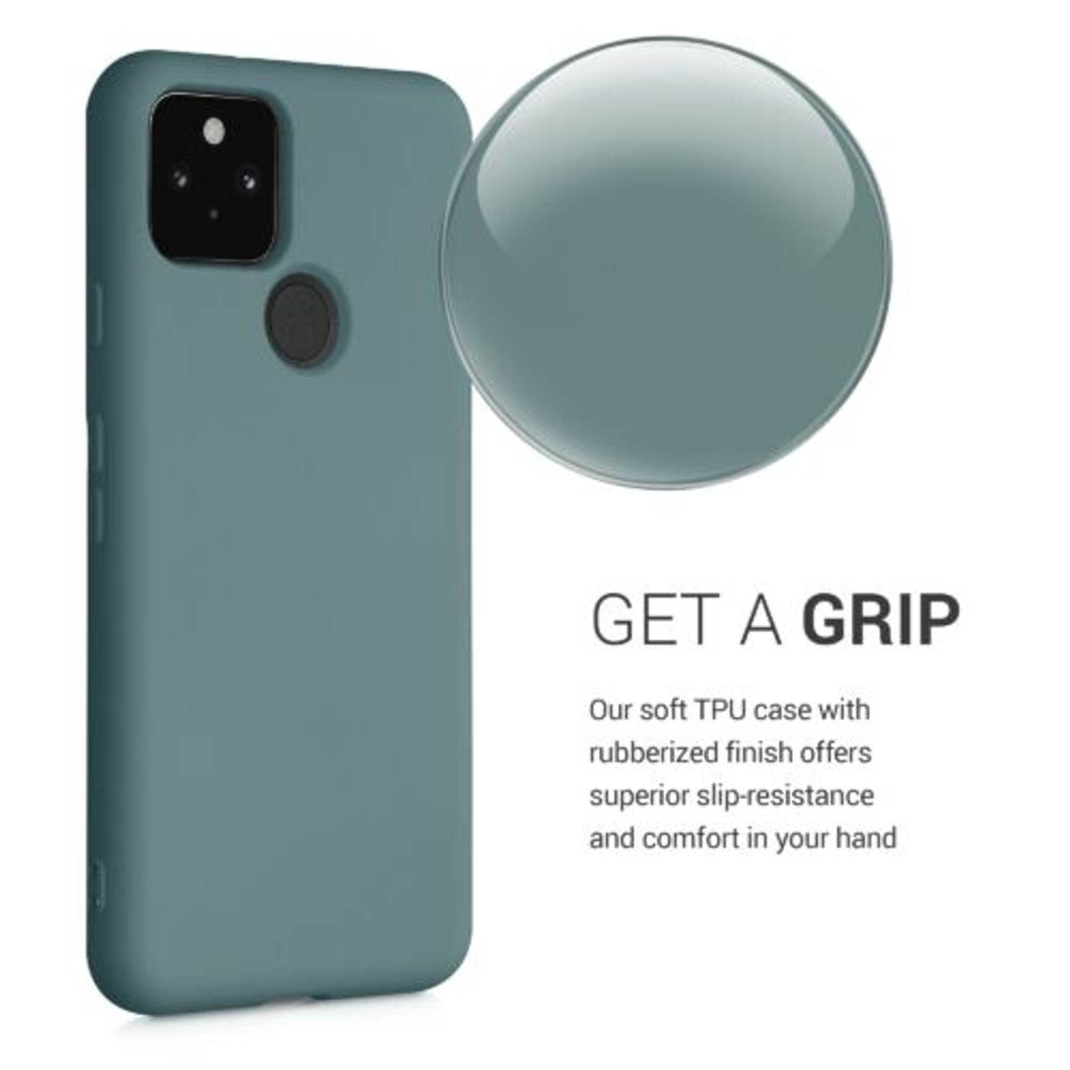 Husa pentru Google Pixel 5, Silicon, Verde, 53778.207 fotografia produsului View 3 L