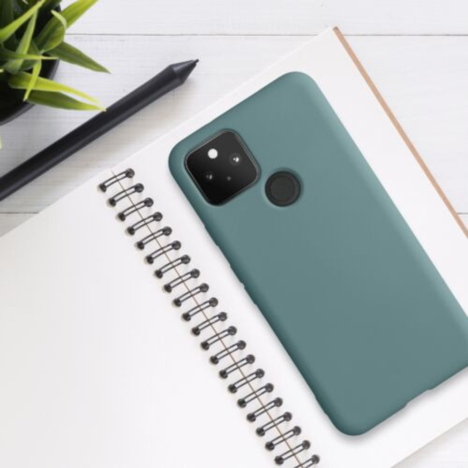 Husa pentru Google Pixel 5, Silicon, Verde, 53778.207 fotografia produsului View 6 L
