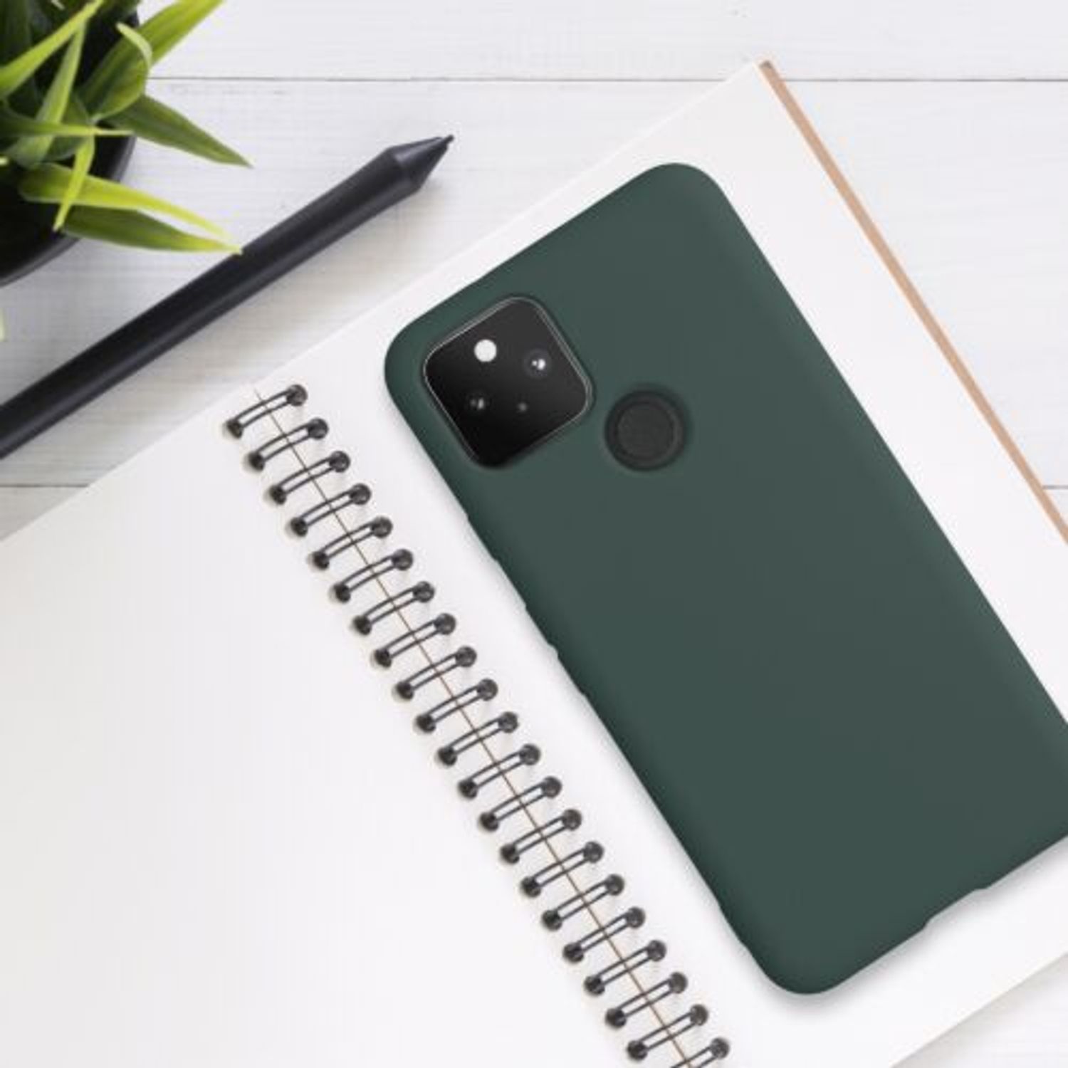 Husa pentru Google Pixel 5, Silicon, Verde, 53778.169 fotografia produsului View 3 L
