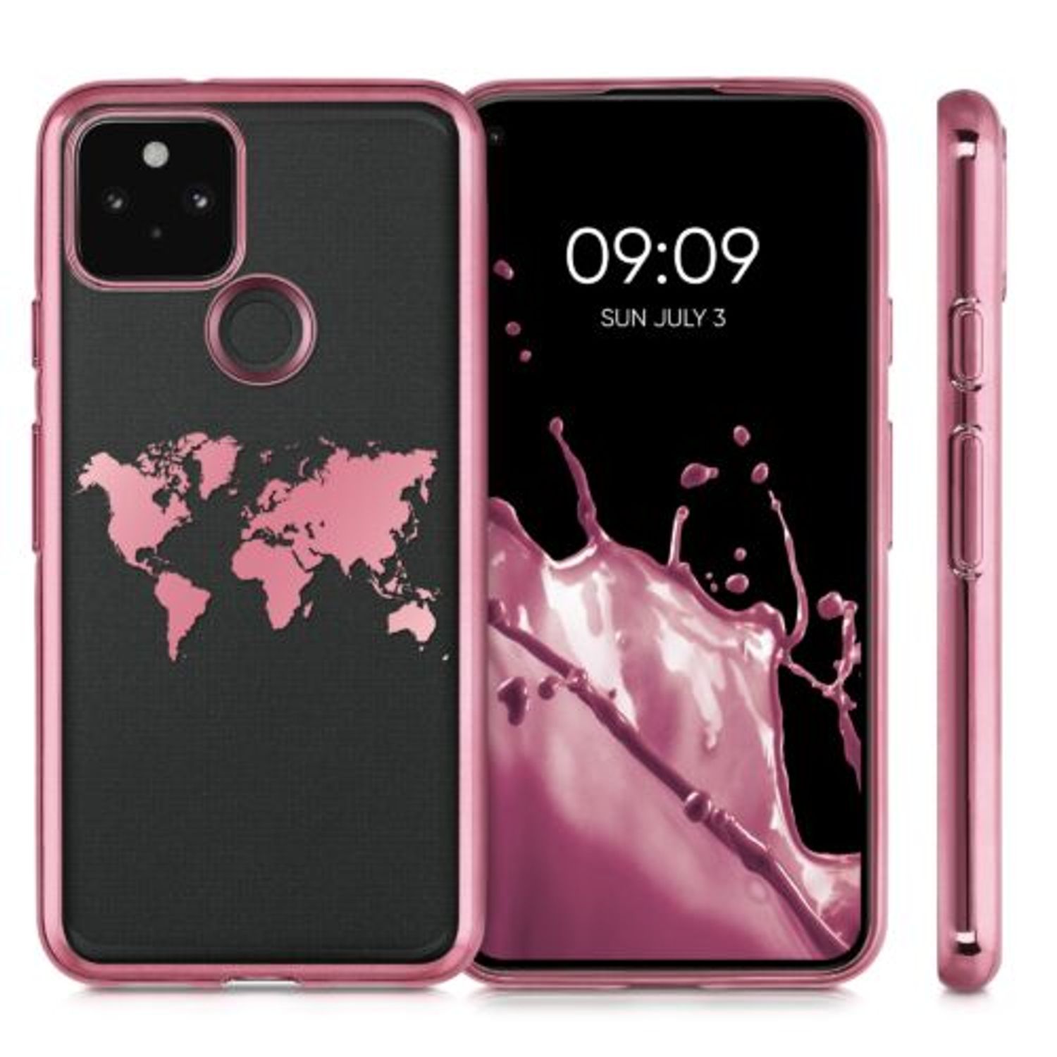 Husa pentru Google Pixel 5, Silicon, Roz, 54161.02 fotografia produsului View 2 L