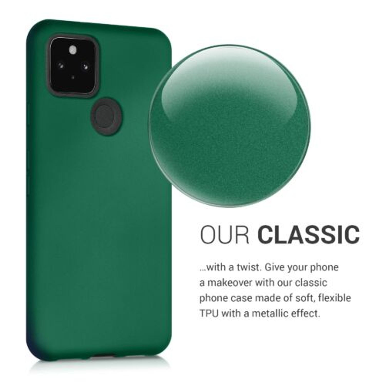 Husa pentru Google Pixel 5, Silicon, Verde, 53565.170 fotografia produsului View 4 L
