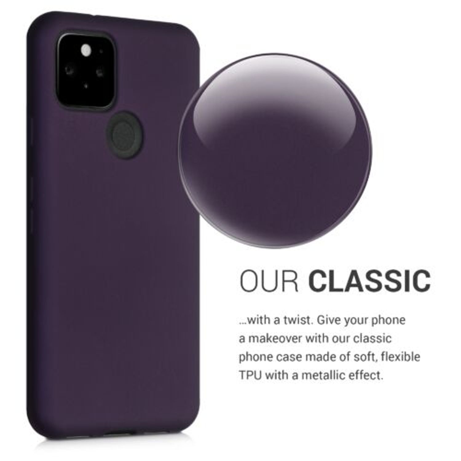 Husa pentru Google Pixel 5, Silicon, Mov, 53565.115 fotografia produsului View 3 L