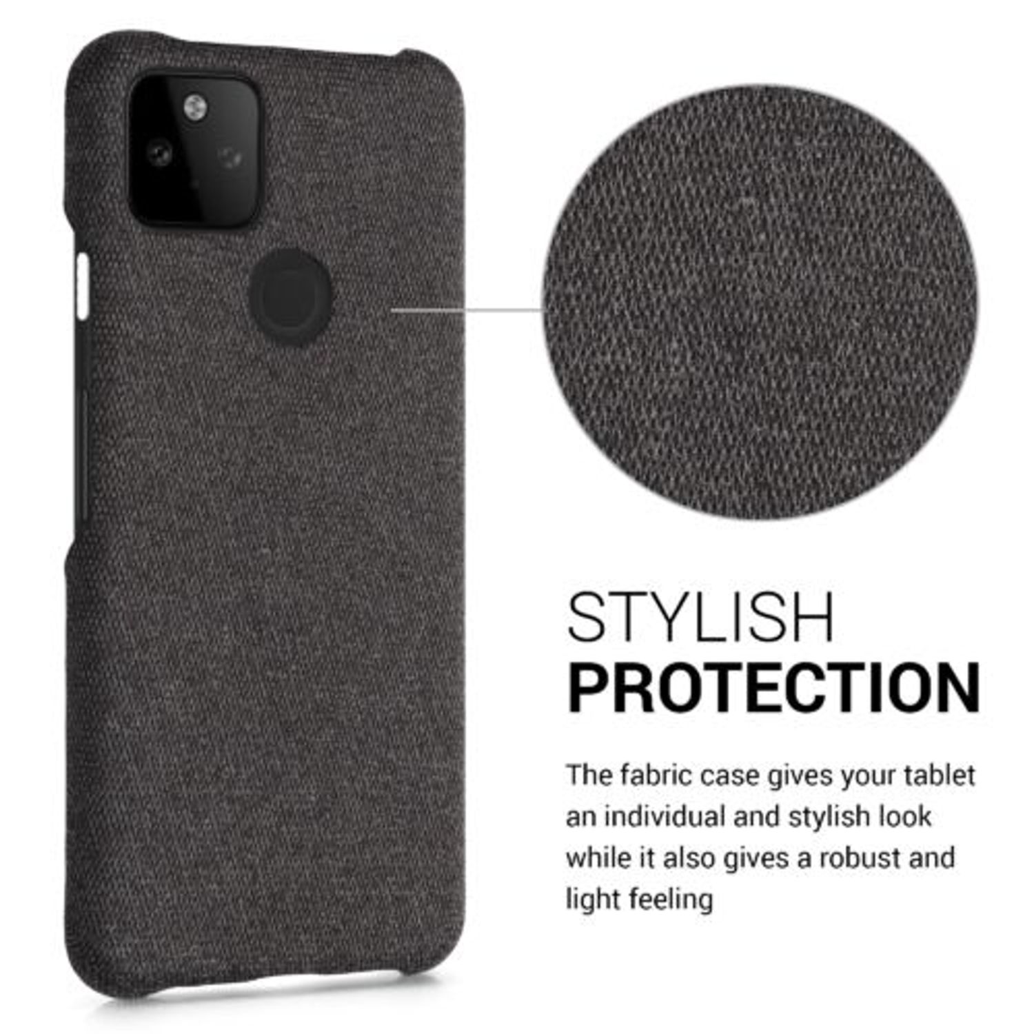 Husa pentru Google Pixel 5a, Textil, Gri, 54994.19 fotografia produsului View 5 L