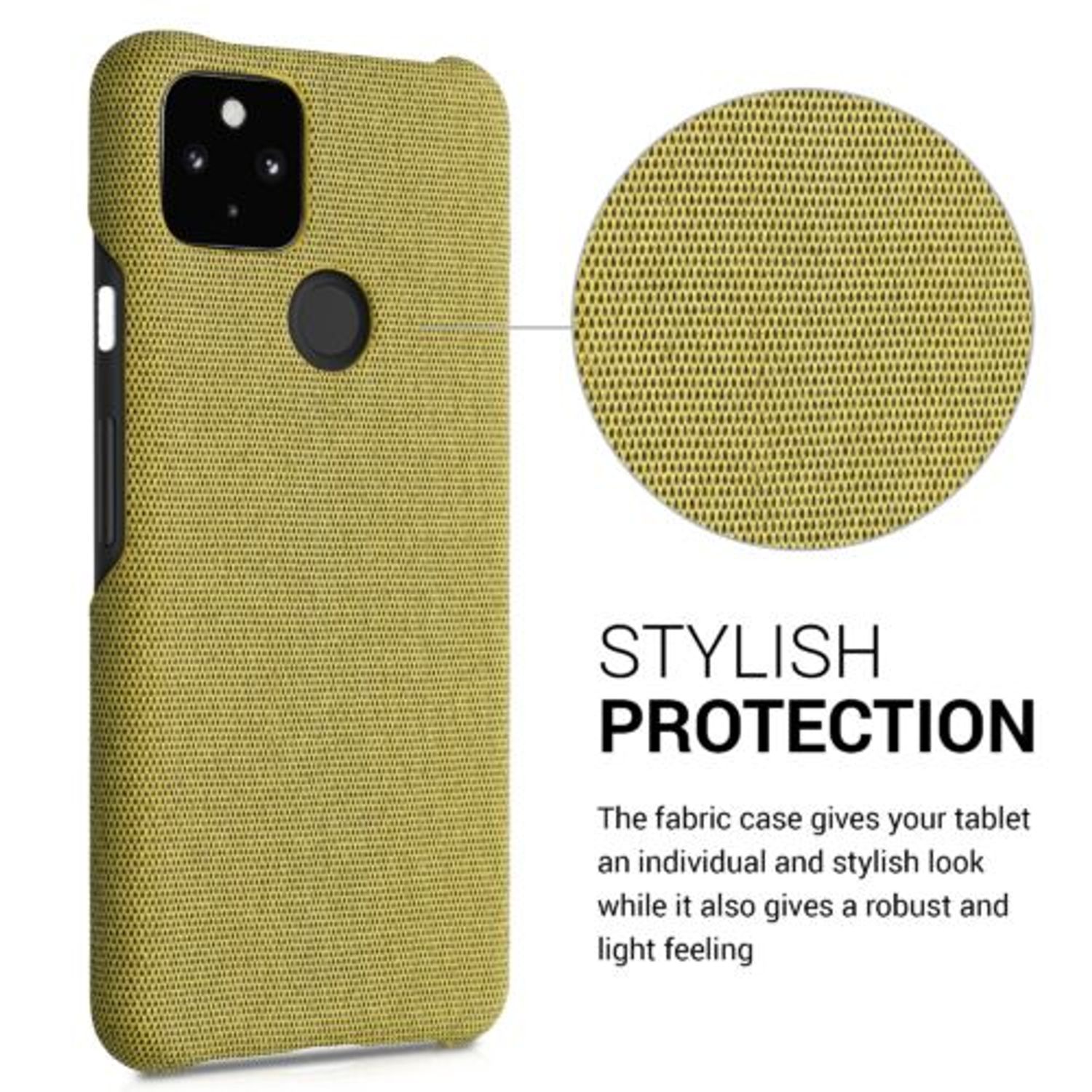 Husa pentru Google Pixel 5a, Textil, Galben, 54994.06 fotografia produsului View 5 L