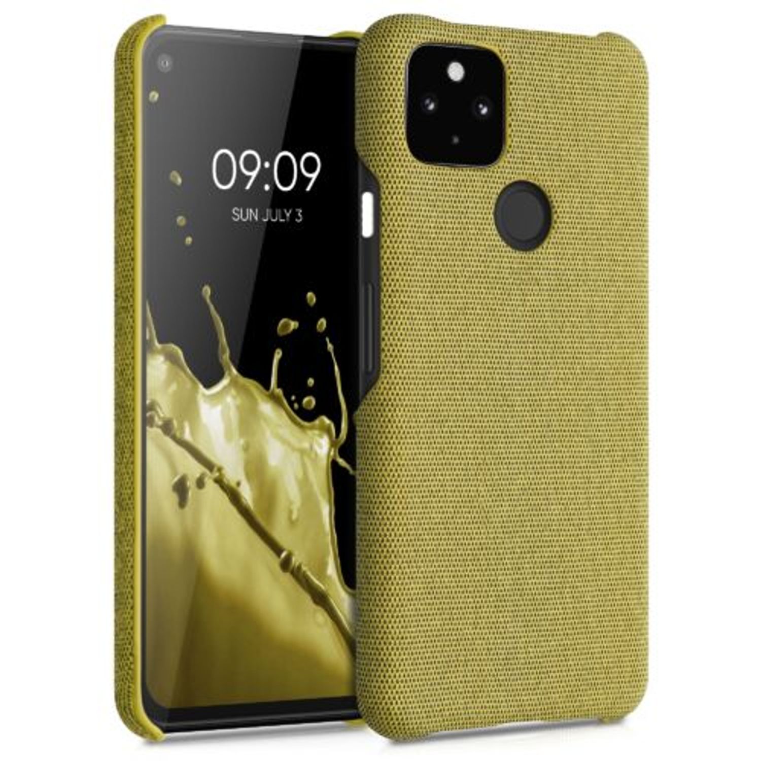 Husa pentru Google Pixel 5a, Textil, Galben, 54994.06 fotografia produsului