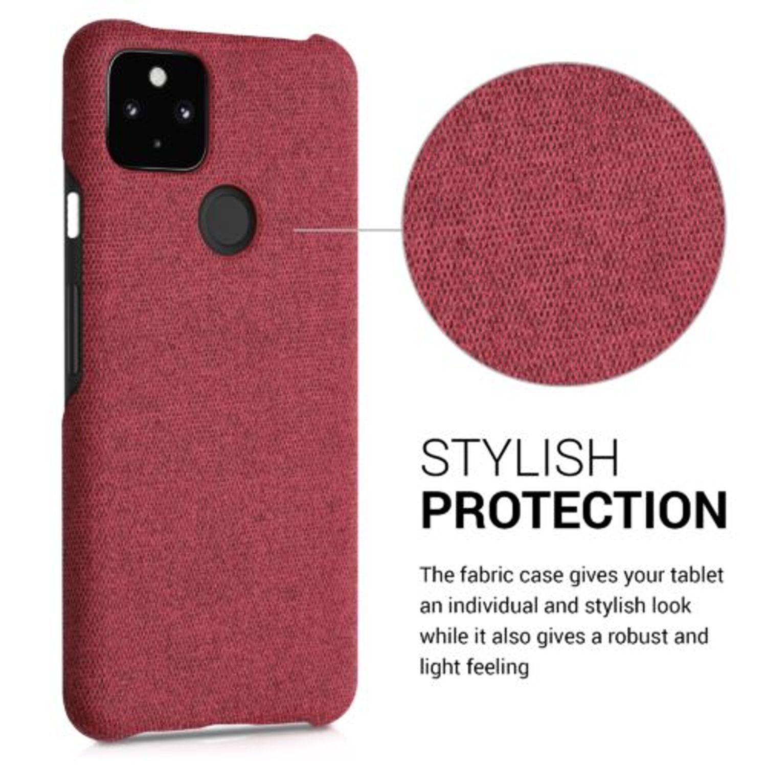 Husa pentru Google Pixel 5a, Textil, Rosu, 54994.76 fotografia produsului View 5 L