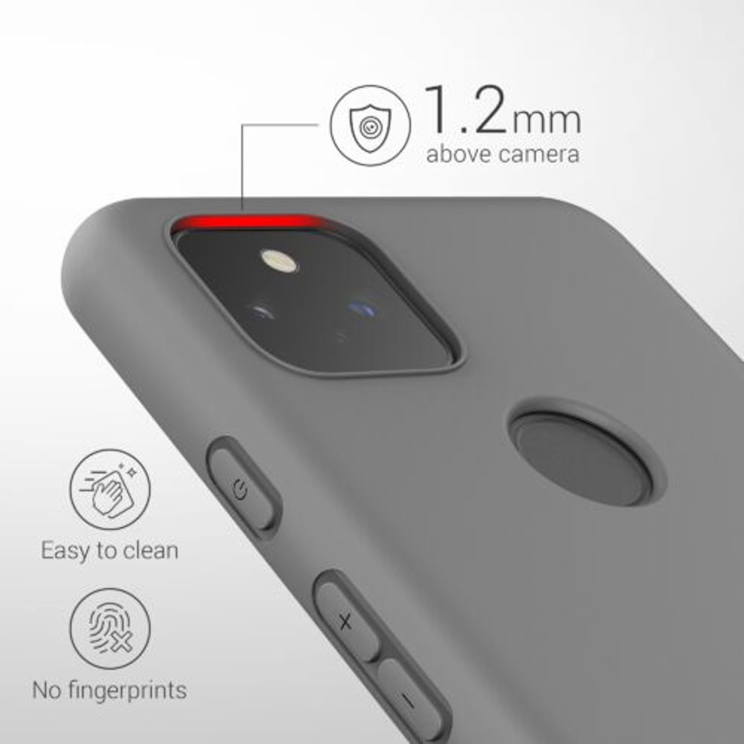 Husa pentru Google Pixel 5a, Silicon, Gri, 55374.155 fotografia produsului View 3 L