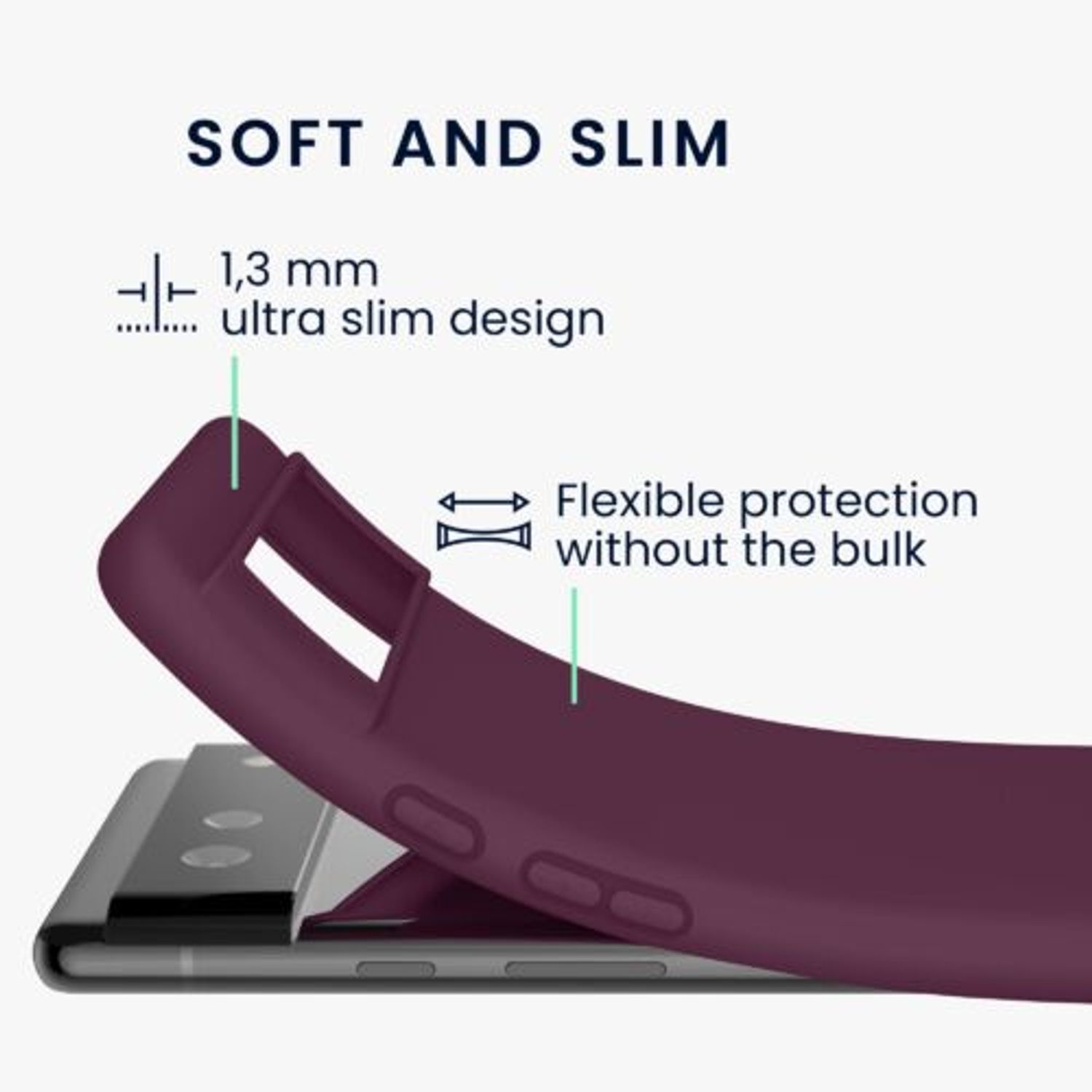 Husa pentru Google Pixel 6, Silicon, Violet, 55434.187 fotografia produsului View 3 L