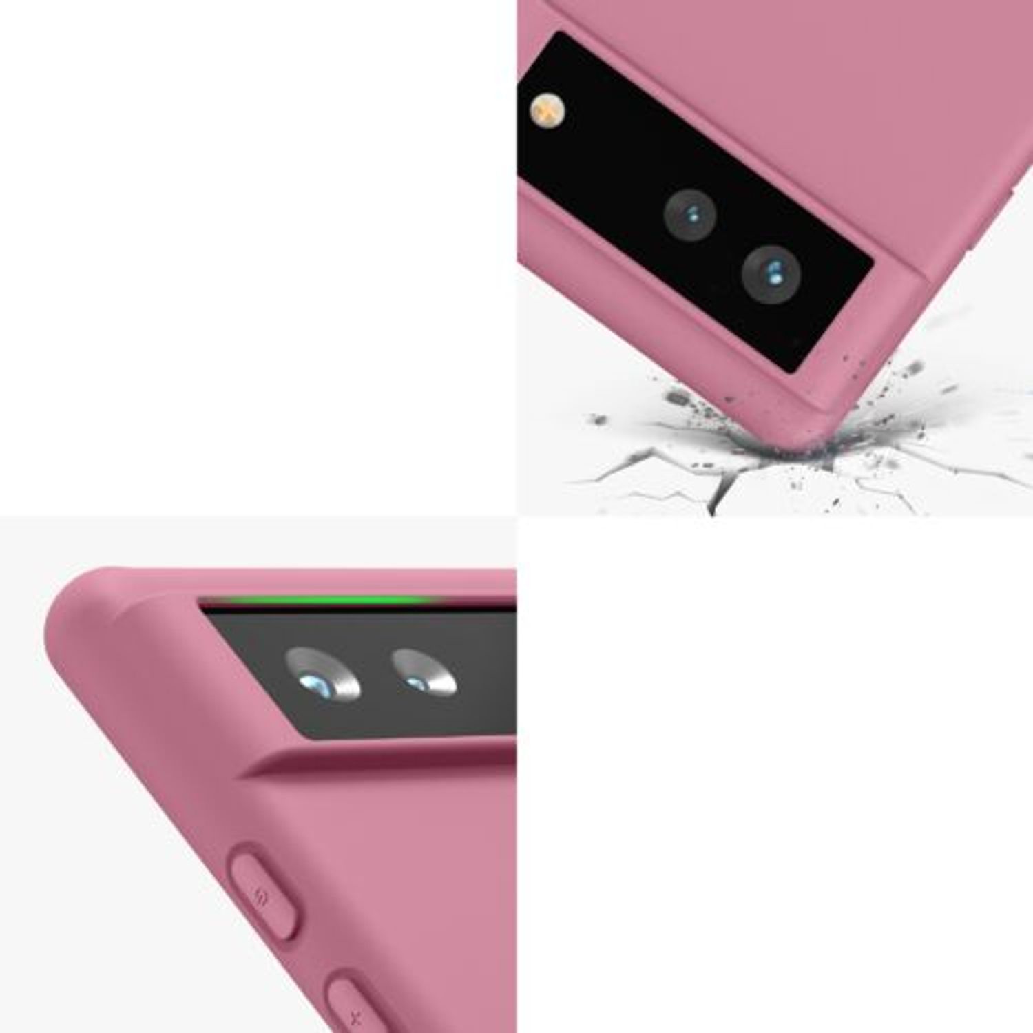 Husa pentru Google Pixel 6, Silicon, Roz, 55434.167 fotografia produsului View 8 L