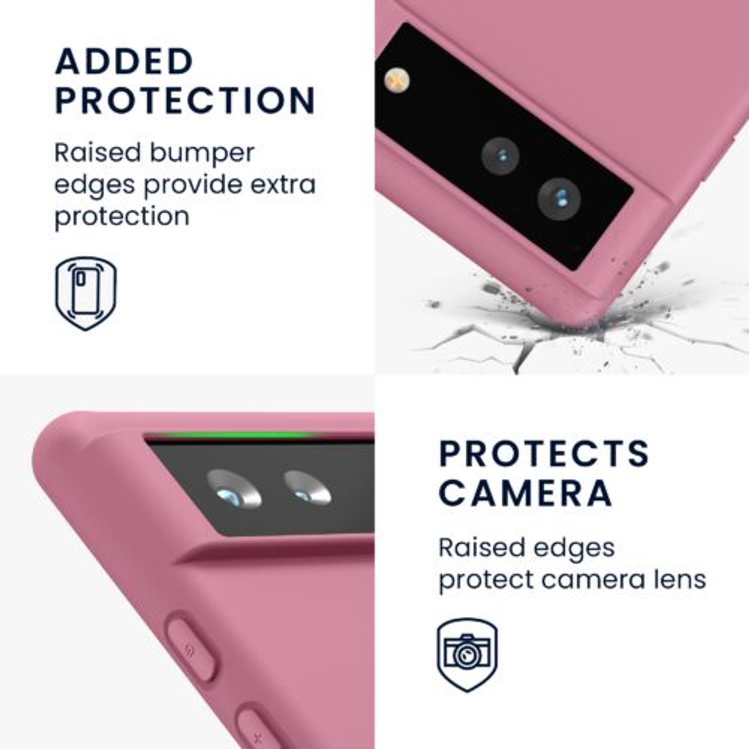 Husa pentru Google Pixel 6, Silicon, Roz, 55434.167 fotografia produsului View 5 L