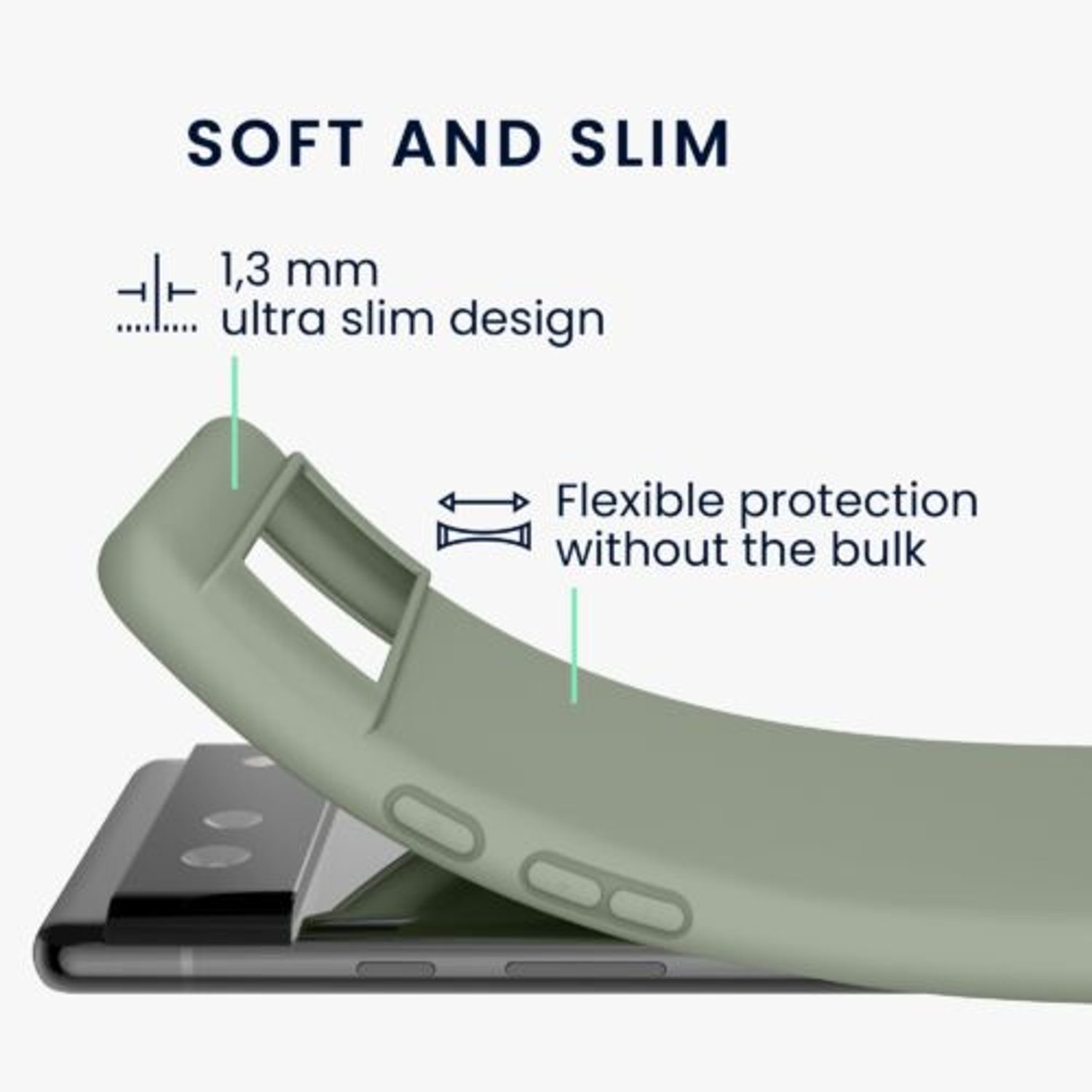 Husa pentru Google Pixel 6, Silicon, Verde, 55434.172 fotografia produsului View 3 L