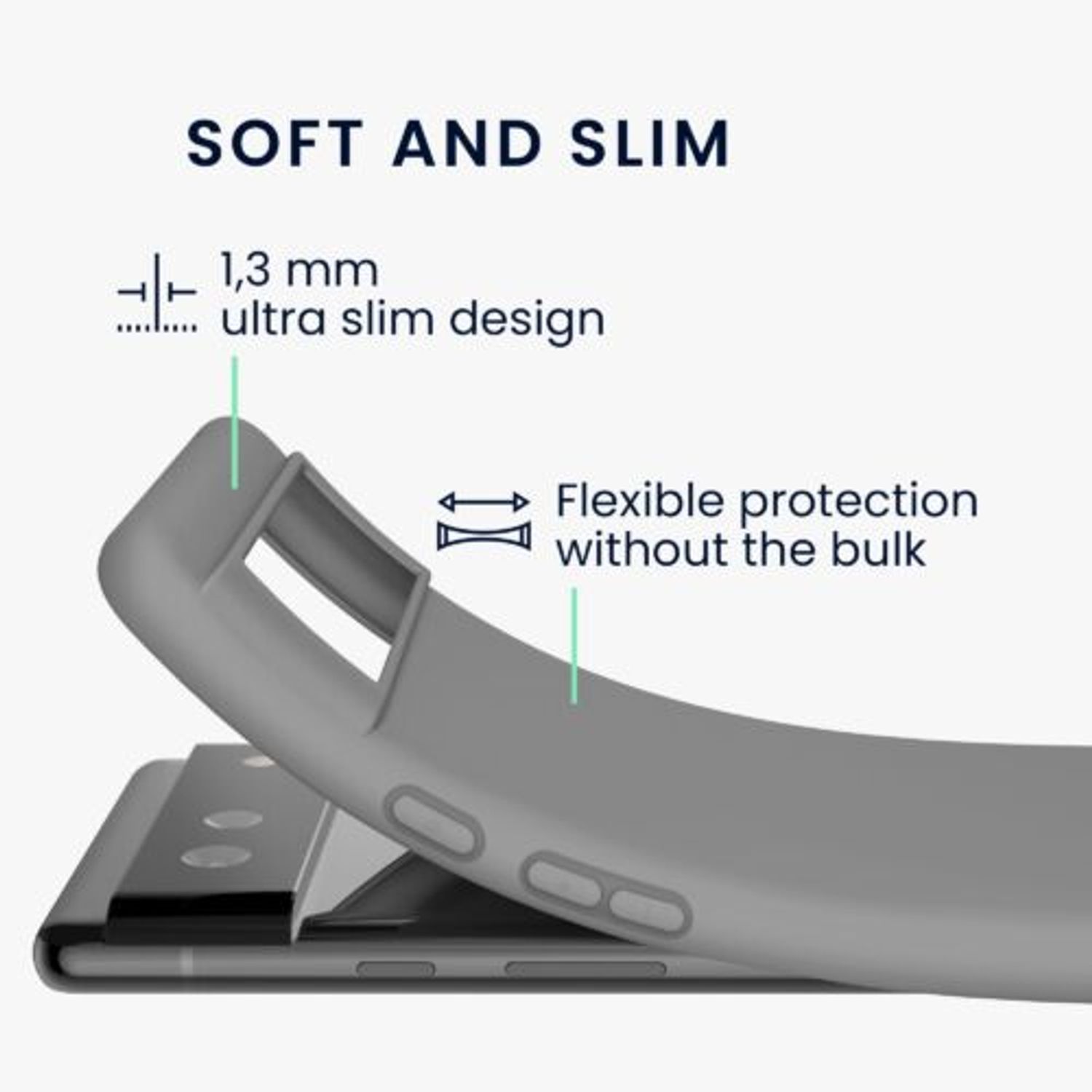 Husa pentru Google Pixel 6, Silicon, Gri, 55434.155 fotografia produsului View 3 L