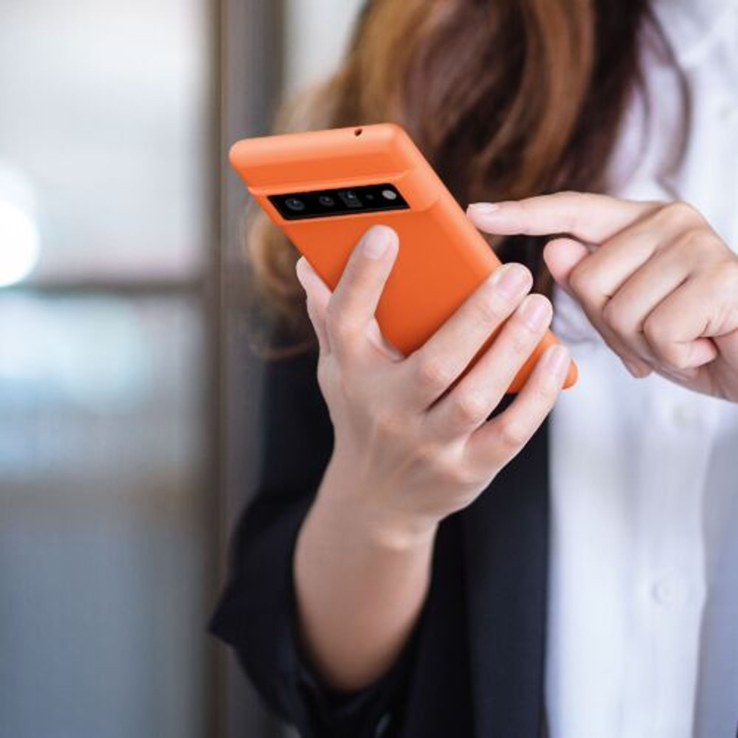 Husa pentru Google Pixel 6 Pro, Silicon, Portocaliu, 55879.150 fotografia produsului View 4 L