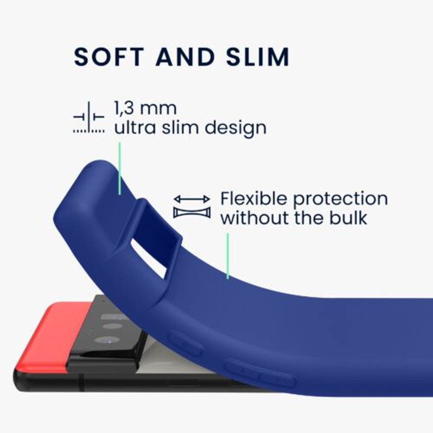 Husa pentru Google Pixel 6 Pro, Silicon, Albastru, 55879.145 fotografia produsului View 3 L