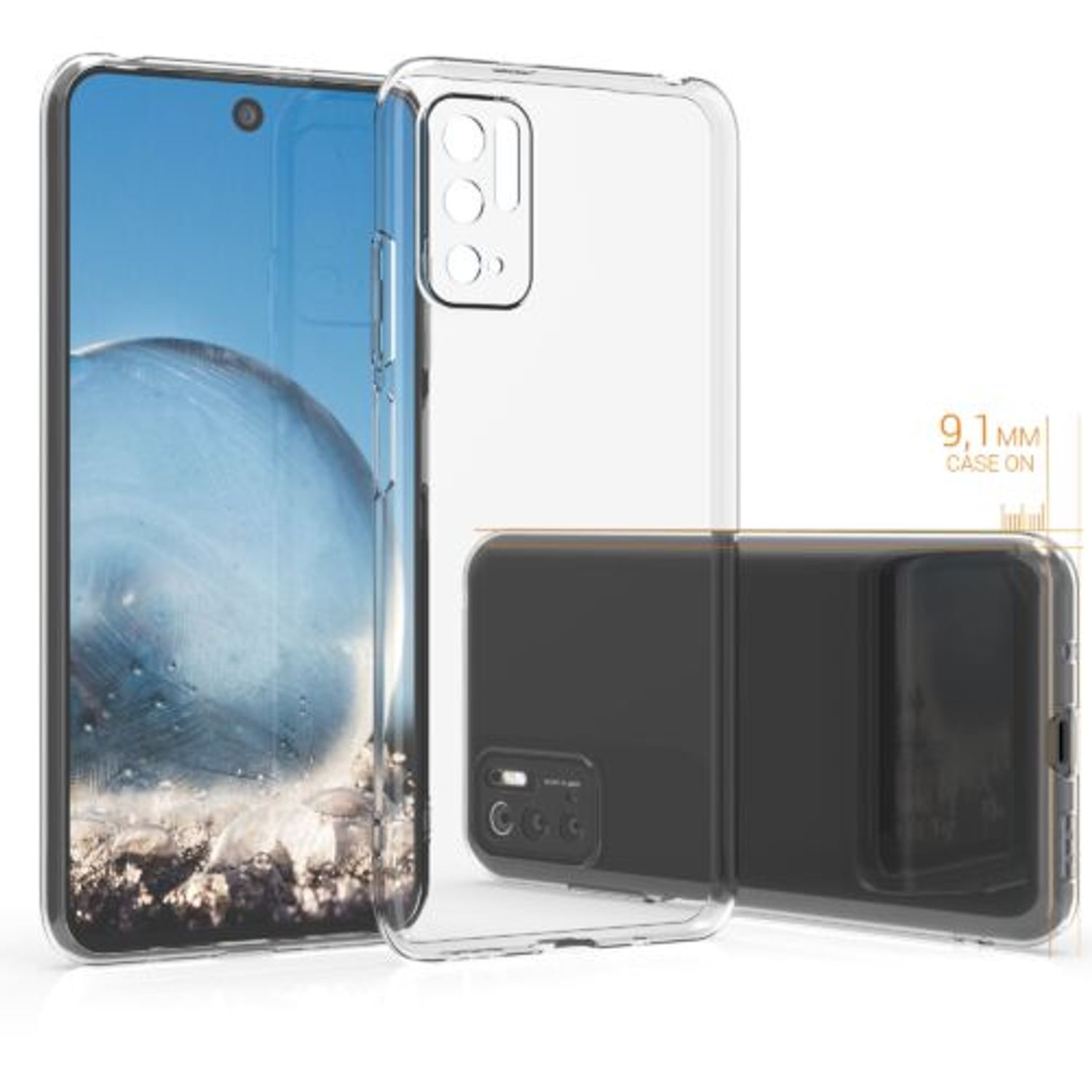 Husa pentru Xiaomi Poco M3 Pro 5G, Silicon, Transparent, 55365.03 fotografia produsului View 4 L