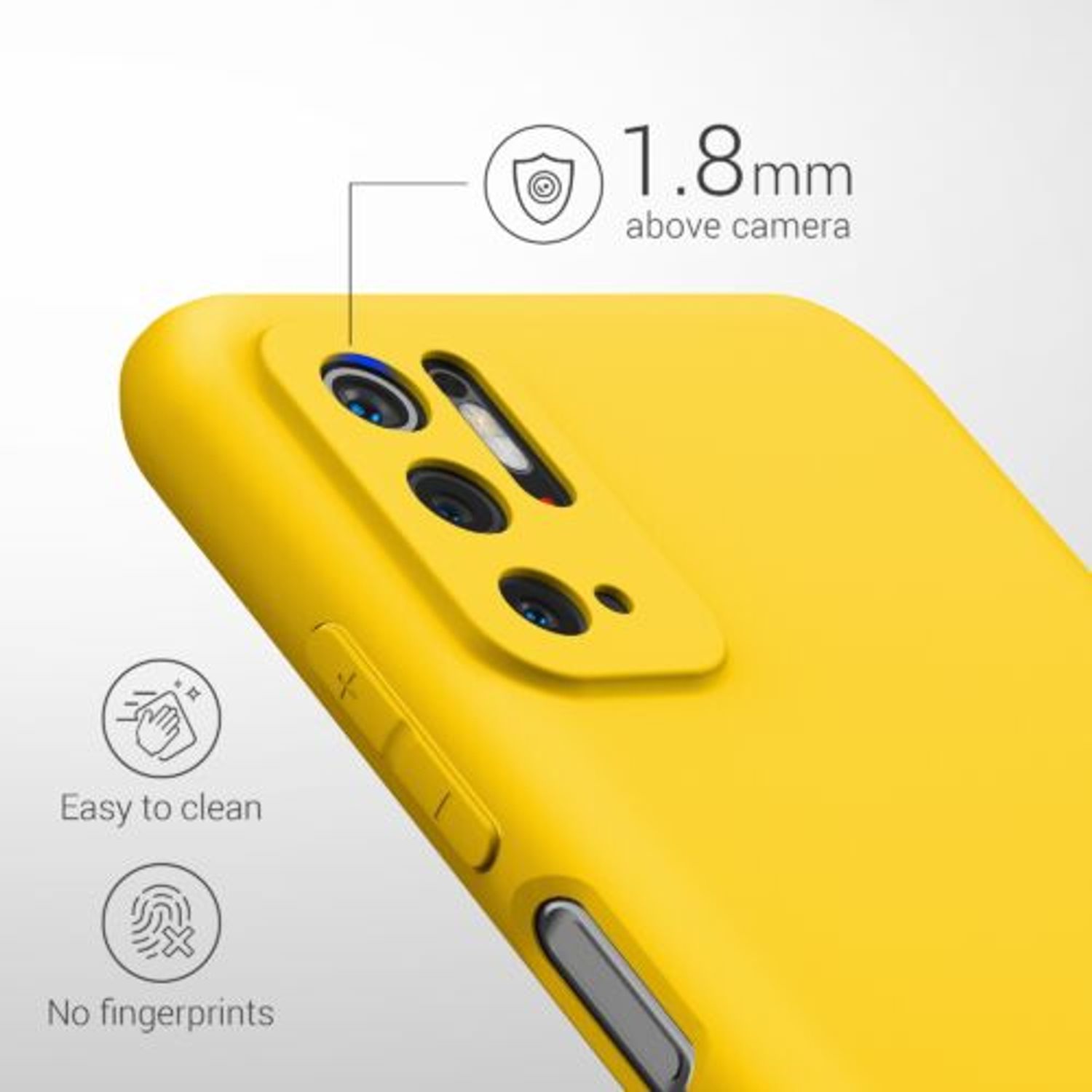Husa pentru Xiaomi Poco M3 Pro 5G, Silicon, Galben, 55363.143 fotografia produsului View 3 L
