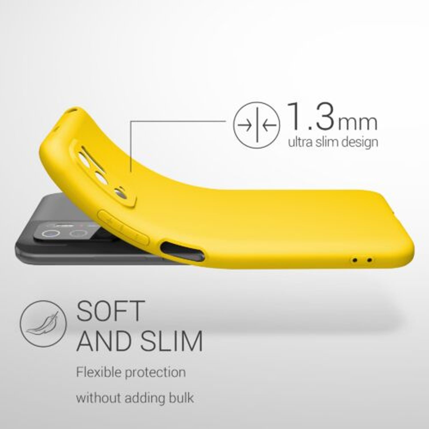 Husa pentru Xiaomi Poco M3 Pro 5G, Silicon, Galben, 55363.143 fotografia produsului View 4 L