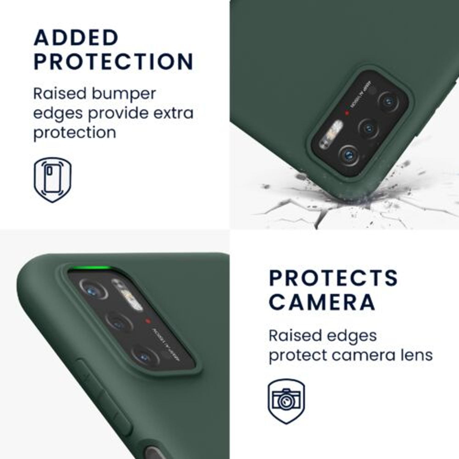 Husa pentru Xiaomi Poco M3 Pro 5G, Silicon, Verde, 55363.169 fotografia produsului View 3 L