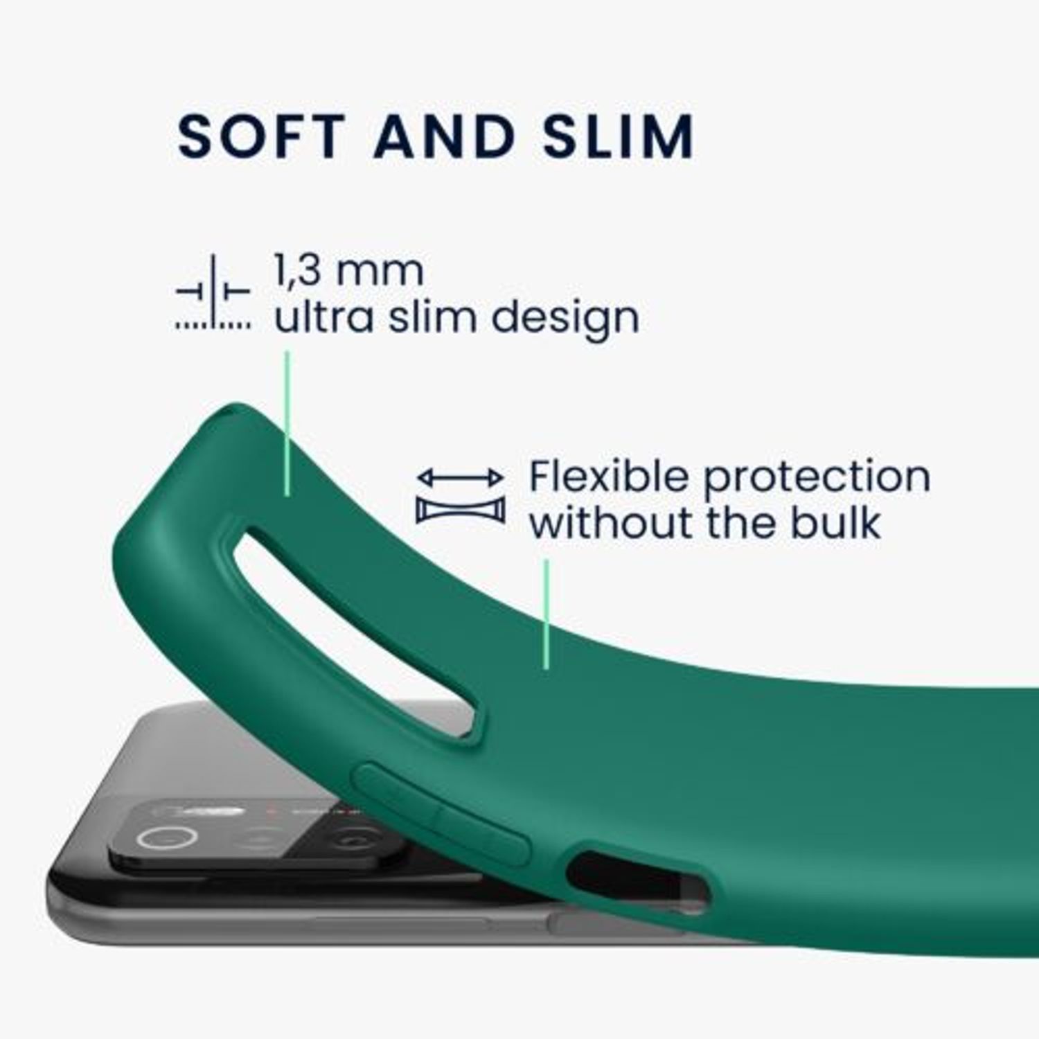 Husa pentru Xiaomi Poco M3 Pro 5G, Silicon, Verde, 55363.184 fotografia produsului View 4 L