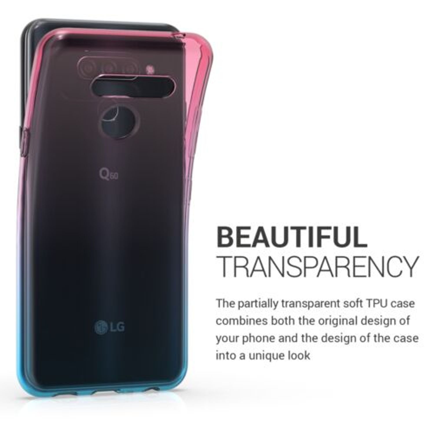 Husa pentru LG Q60, Silicon, Roz, 50500.01 fotografia produsului View 5 L