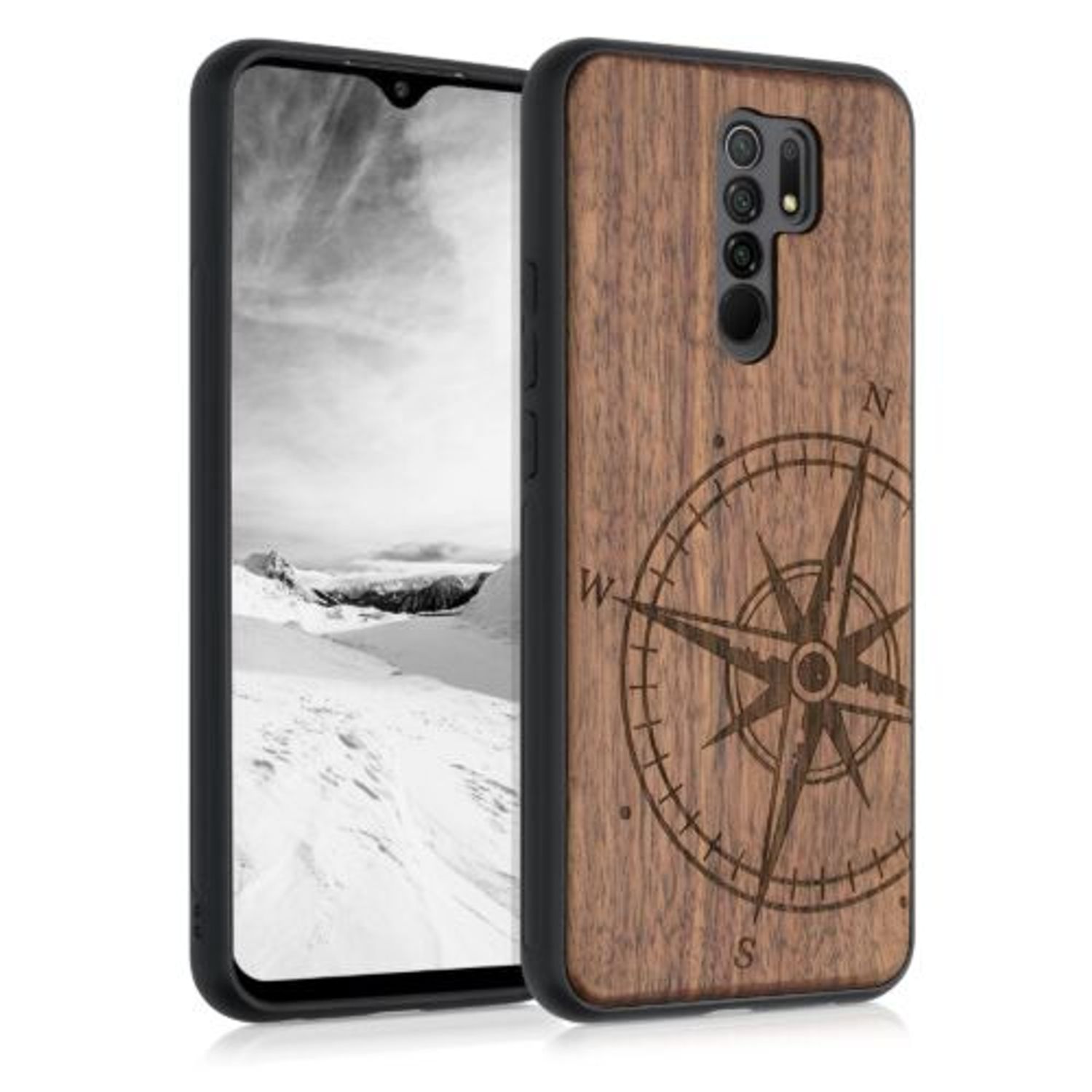 Husa pentru Xiaomi Redmi 9, Lemn, Maro, 55190.01 fotografia produsului