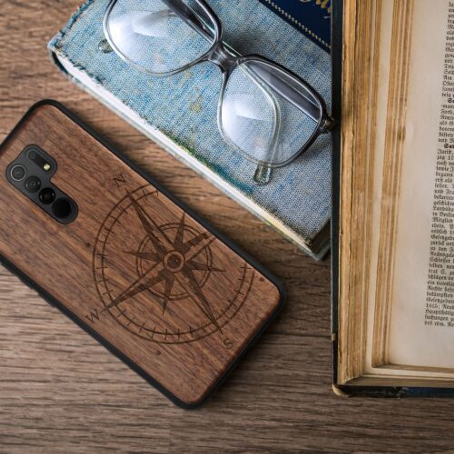 Husa pentru Xiaomi Redmi 9, Lemn, Maro, 55190.01 fotografia produsului View 5 L