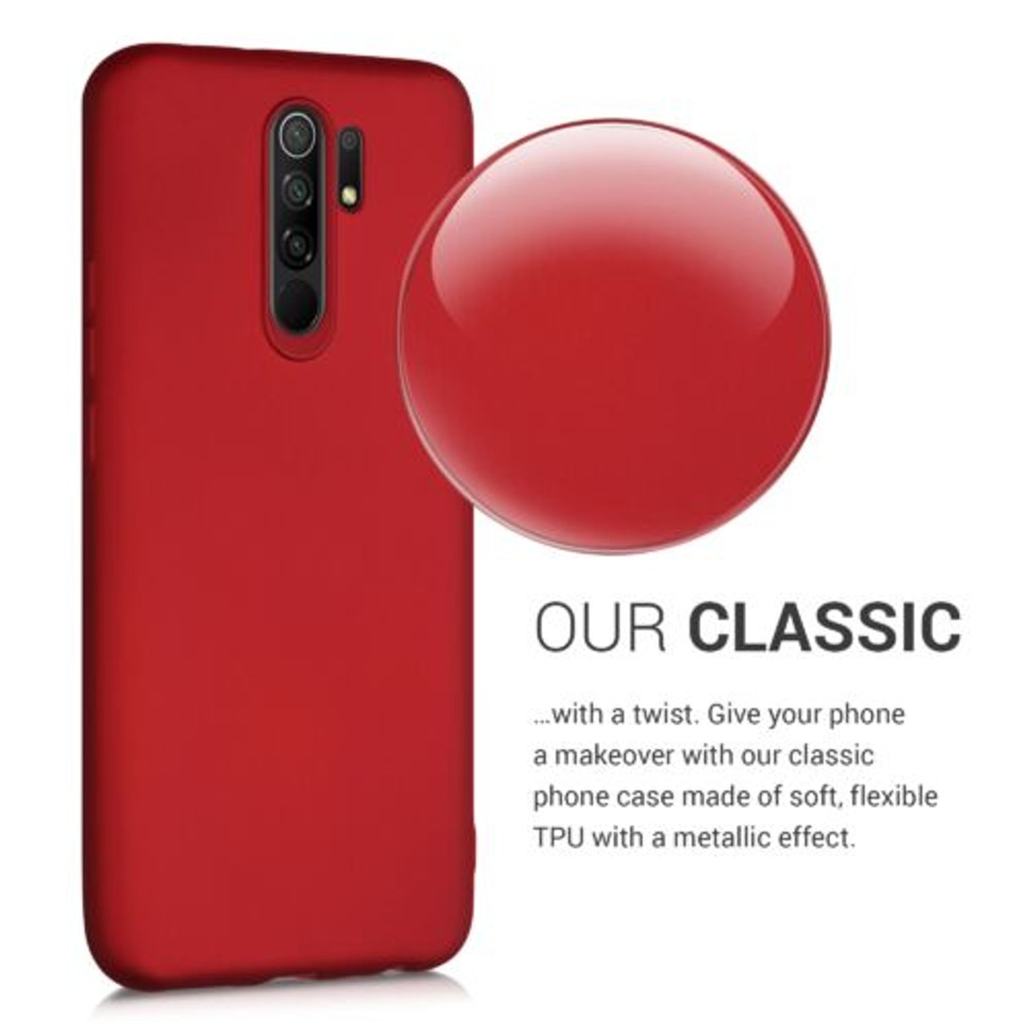 Husa pentru Xiaomi Redmi 9, Silicon, Rosu, 53270.36 fotografia produsului View 6 L