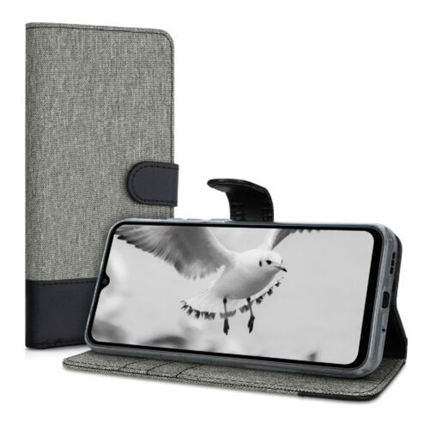 Husa pentru Xiaomi Redmi 9C, Textil, Gri, 54457.22 fotografia produsului View 2 L