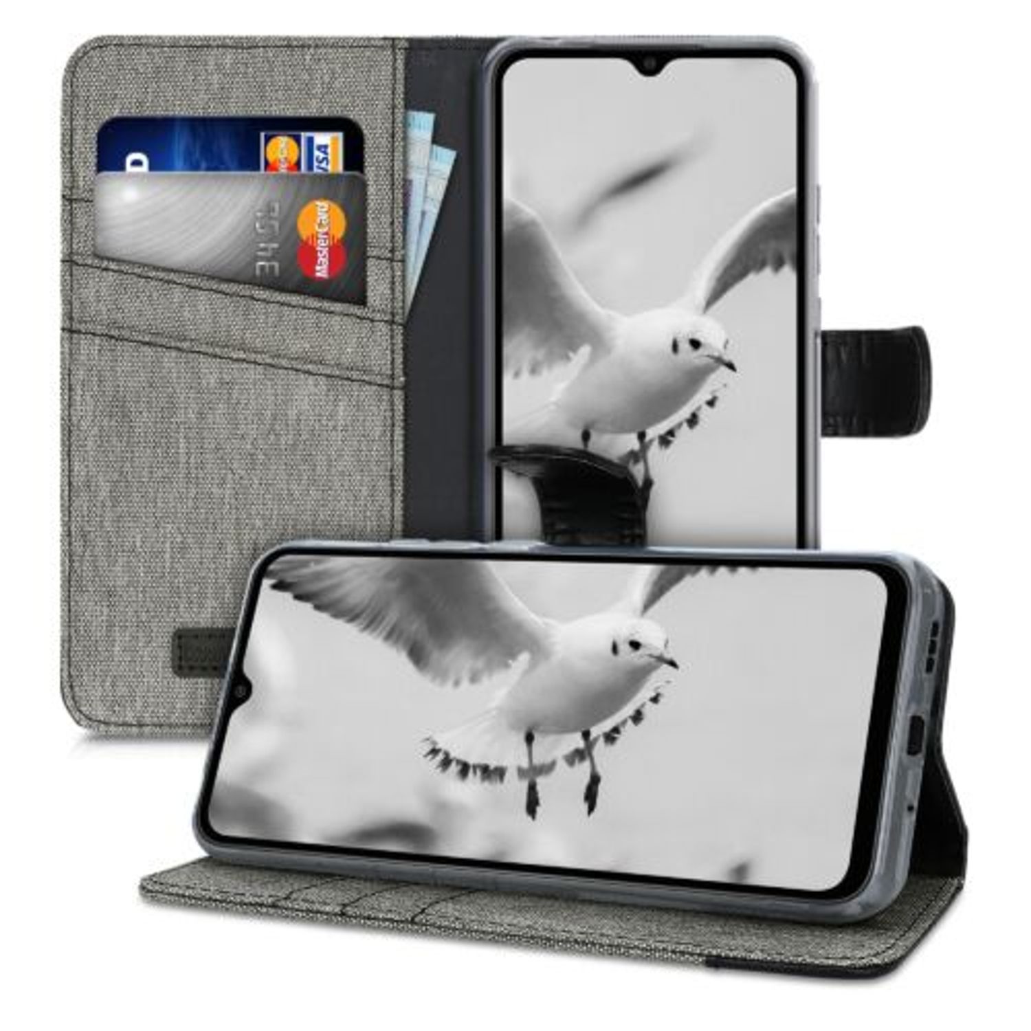 Husa pentru Xiaomi Redmi 9C, Textil, Gri, 54457.22 fotografia produsului View 6 L