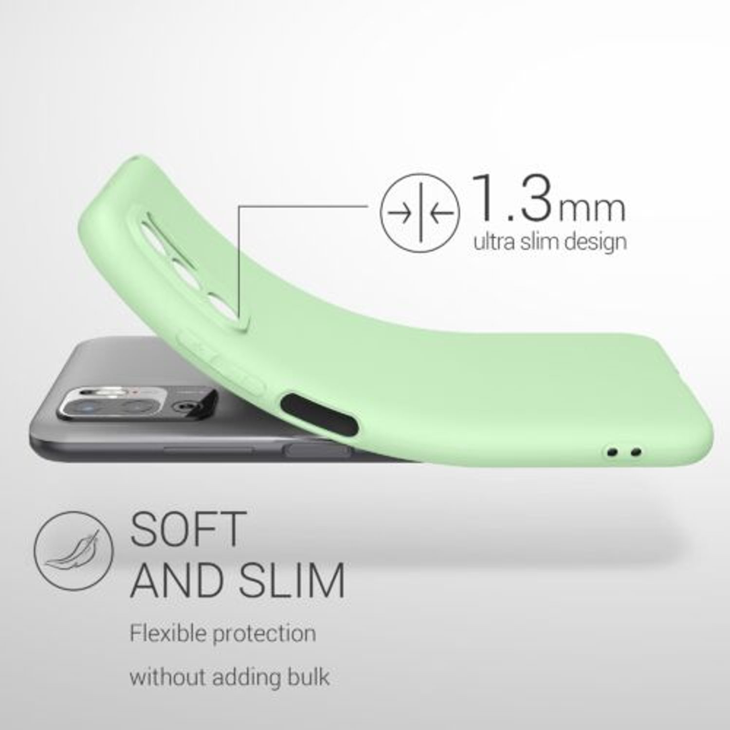 Husa pentru Xiaomi Redmi Note 10 5G, Silicon, Verde, 54947.50 fotografia produsului View 3 L