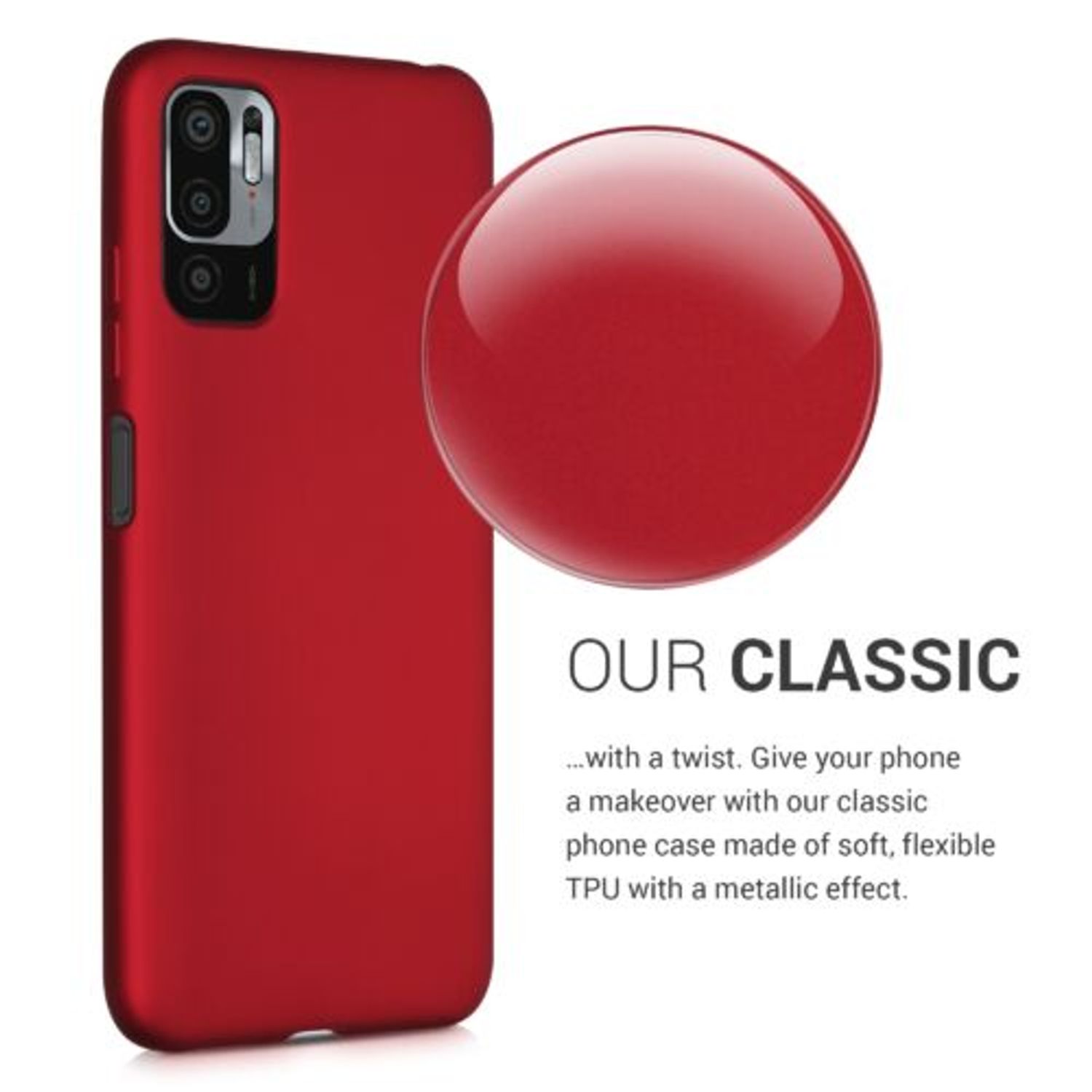 Husa pentru Xiaomi Redmi Note 10 5G, Silicon, Rosu, 54949.36 fotografia produsului View 3 L