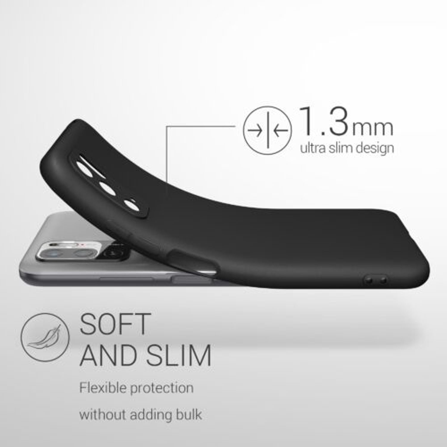 Husa pentru Xiaomi Redmi Note 10 5G, Silicon, Negru, 54947.47 fotografia produsului View 4 L