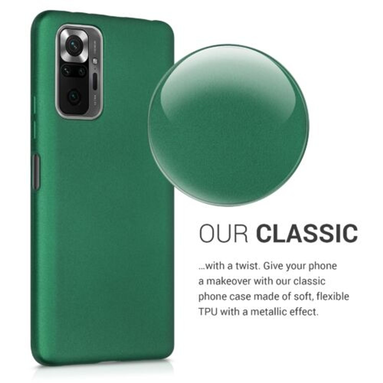 Husa pentru Xiaomi Redmi Note 10 Pro, Silicon, Verde, 54552.170 fotografia produsului View 4 L