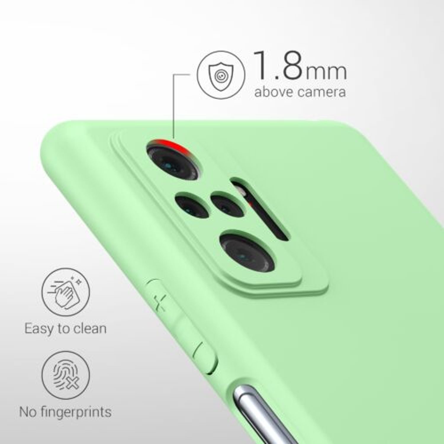 Husa pentru Xiaomi Redmi Note 10 Pro, Silicon, Verde, 54551.50 fotografia produsului View 3 L