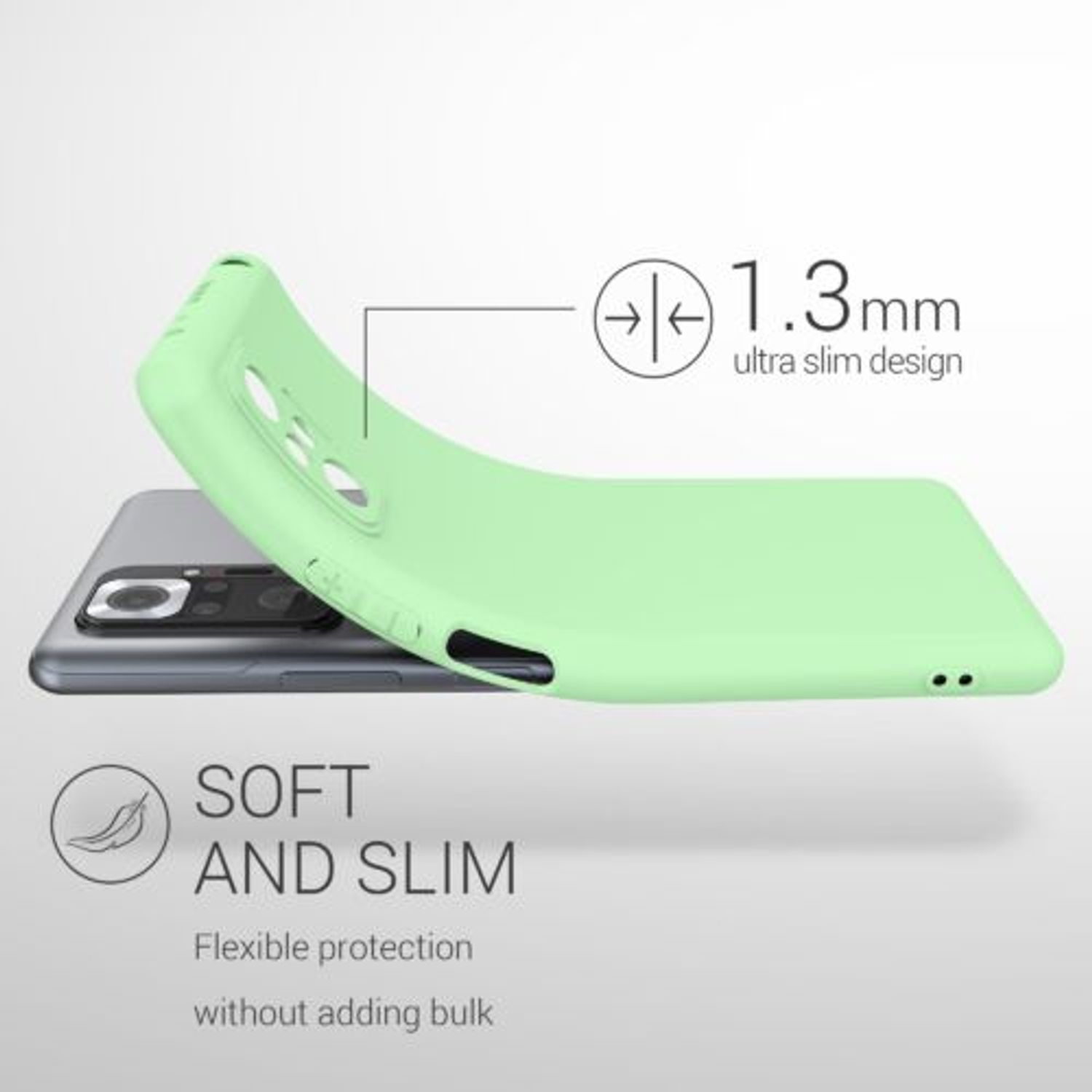 Husa pentru Xiaomi Redmi Note 10 Pro, Silicon, Verde, 54551.50 fotografia produsului View 6 L