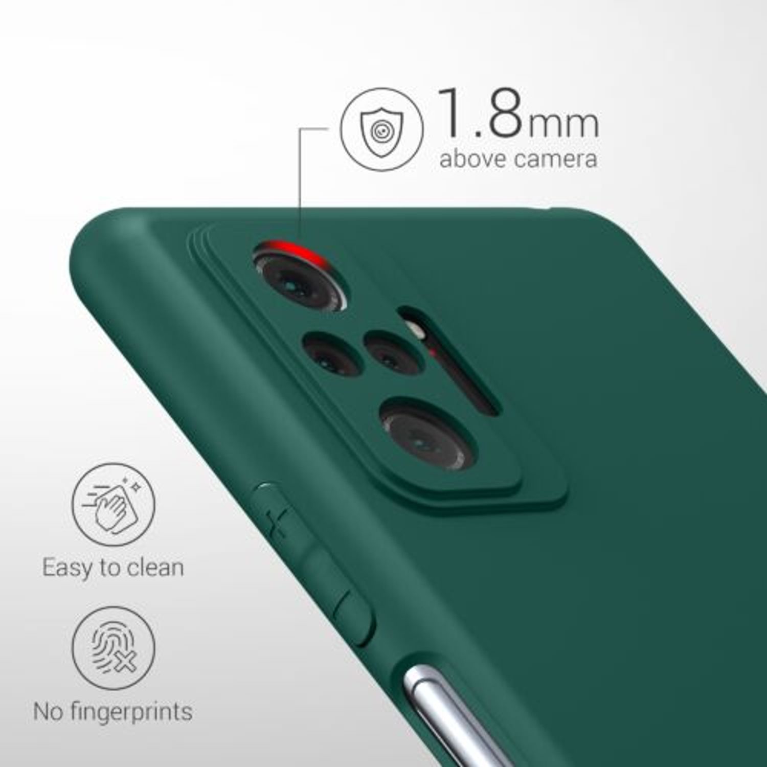 Husa pentru Xiaomi Redmi Note 10 Pro, Silicon, Verde, 54551.184 fotografia produsului View 4 L