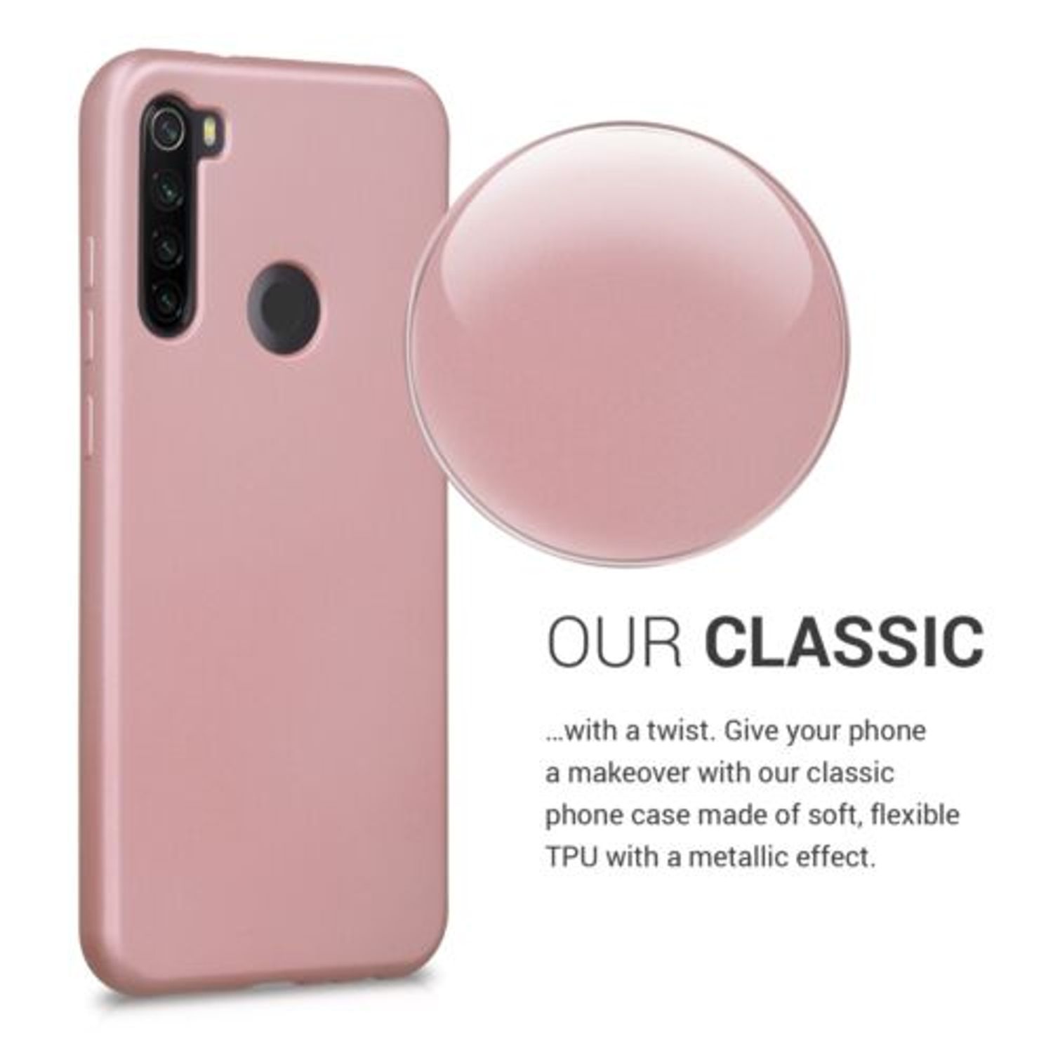 Husa pentru Xiaomi Redmi Note 8T, Silicon, Rose Gold, 50960.31 fotografia produsului View 5 L