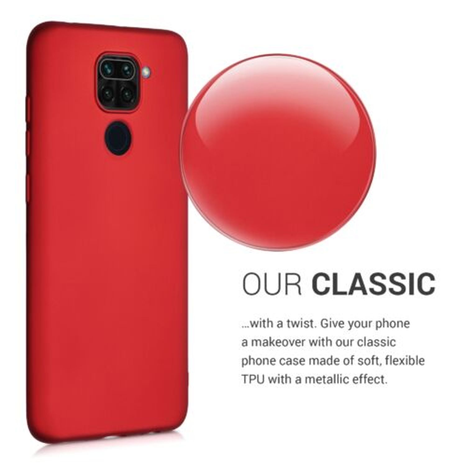 Husa pentru Xiaomi Redmi Note 9, Silicon, Rosu, 52438.36 fotografia produsului View 4 L
